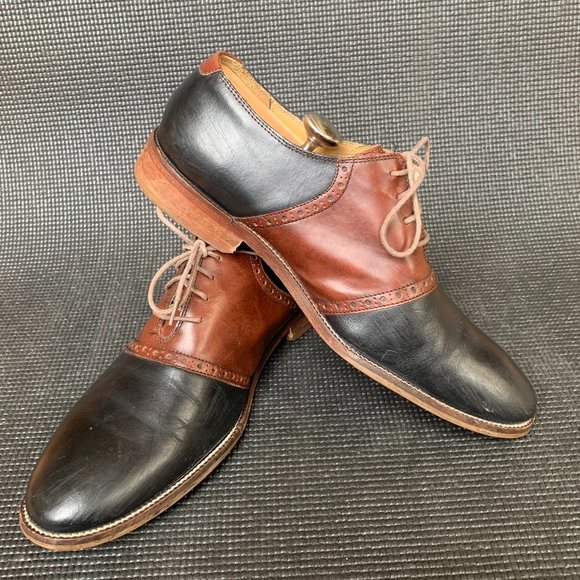 [Sz 10.5] Cole Haan Shoes Black Brown Oxford Saddle City Smart Office Career main image 9